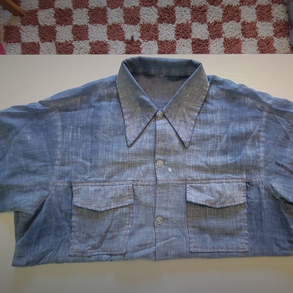 Vintage Paint Shirt (Men's L) (Chambray "like")